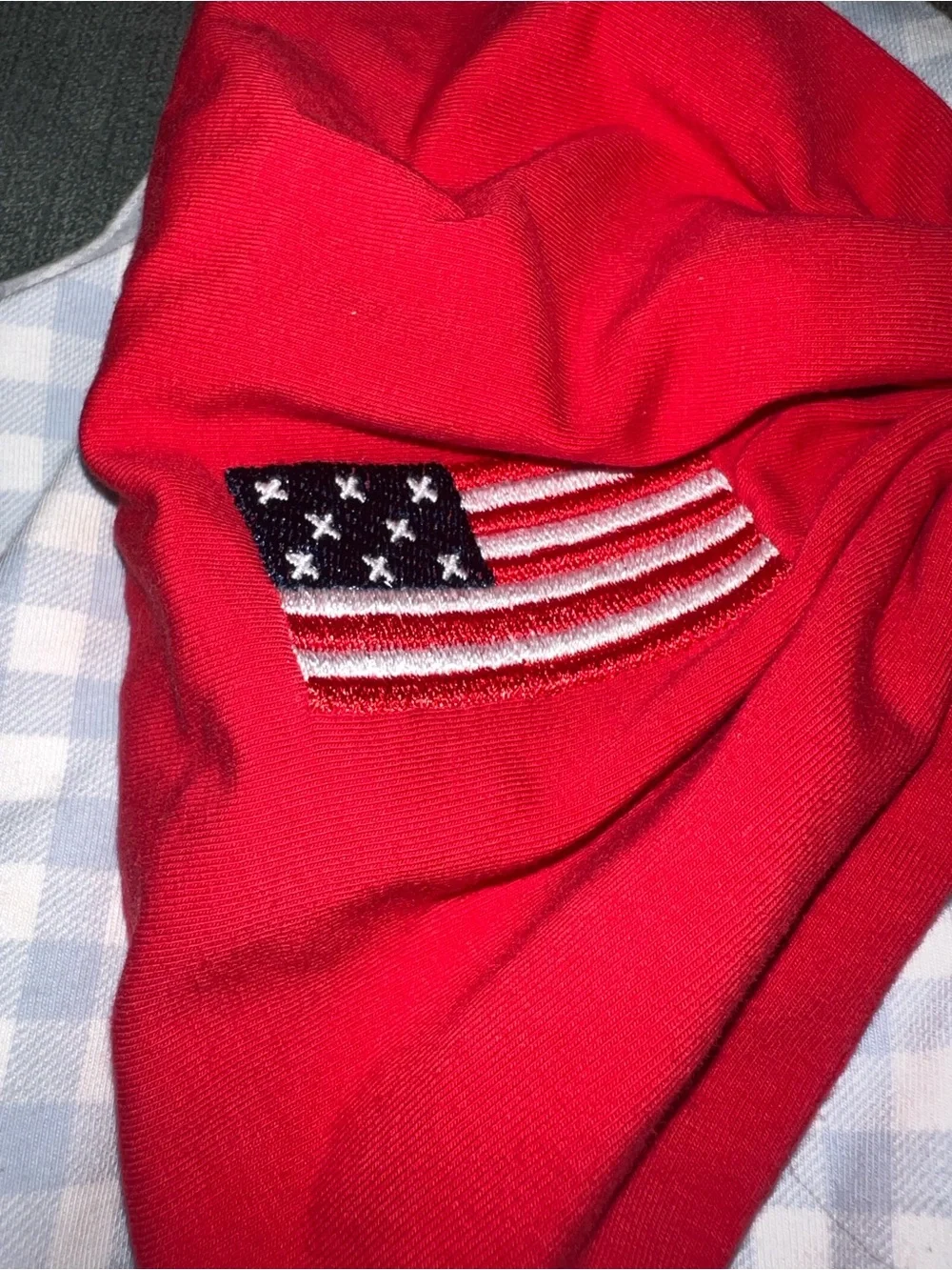 Patriotic Gingham Kids Matching Set - Blue & Red